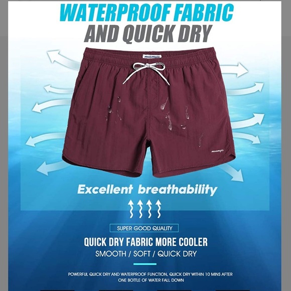 Small maamgic Mens Swim Trunks 5" with Mesh Lining Quick Dry Bathing Suits Swim - Picture 6 of 7